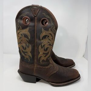 NWOT Justin Stampede Brown Leather Western Boots sz 10EE style 2523 (DZEPBW)